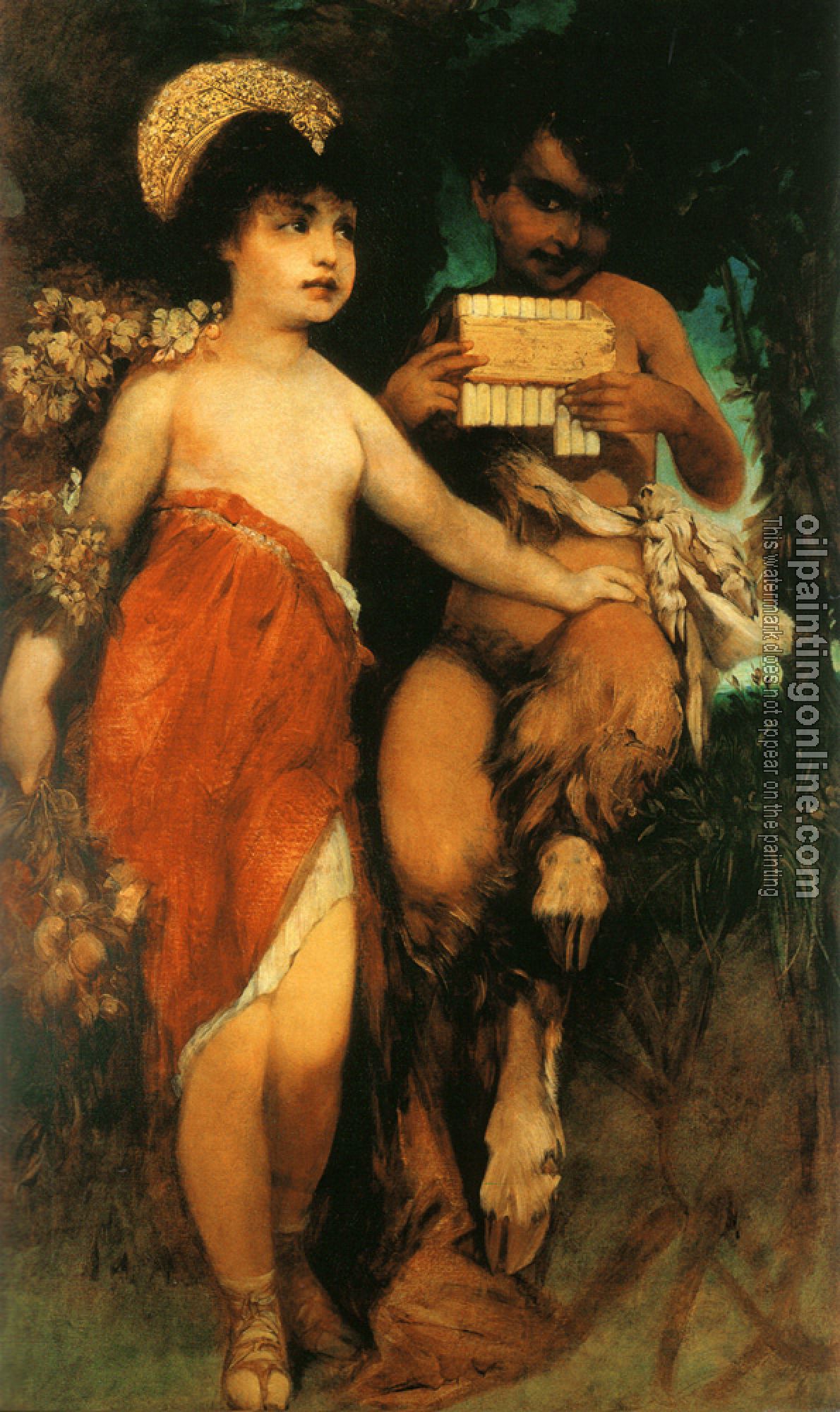 Hans Makart - faun und nymph pan und flora